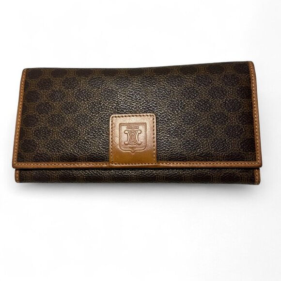 CELINE Canvas Brown Macadam Long Wallet - Picture 1 of 16